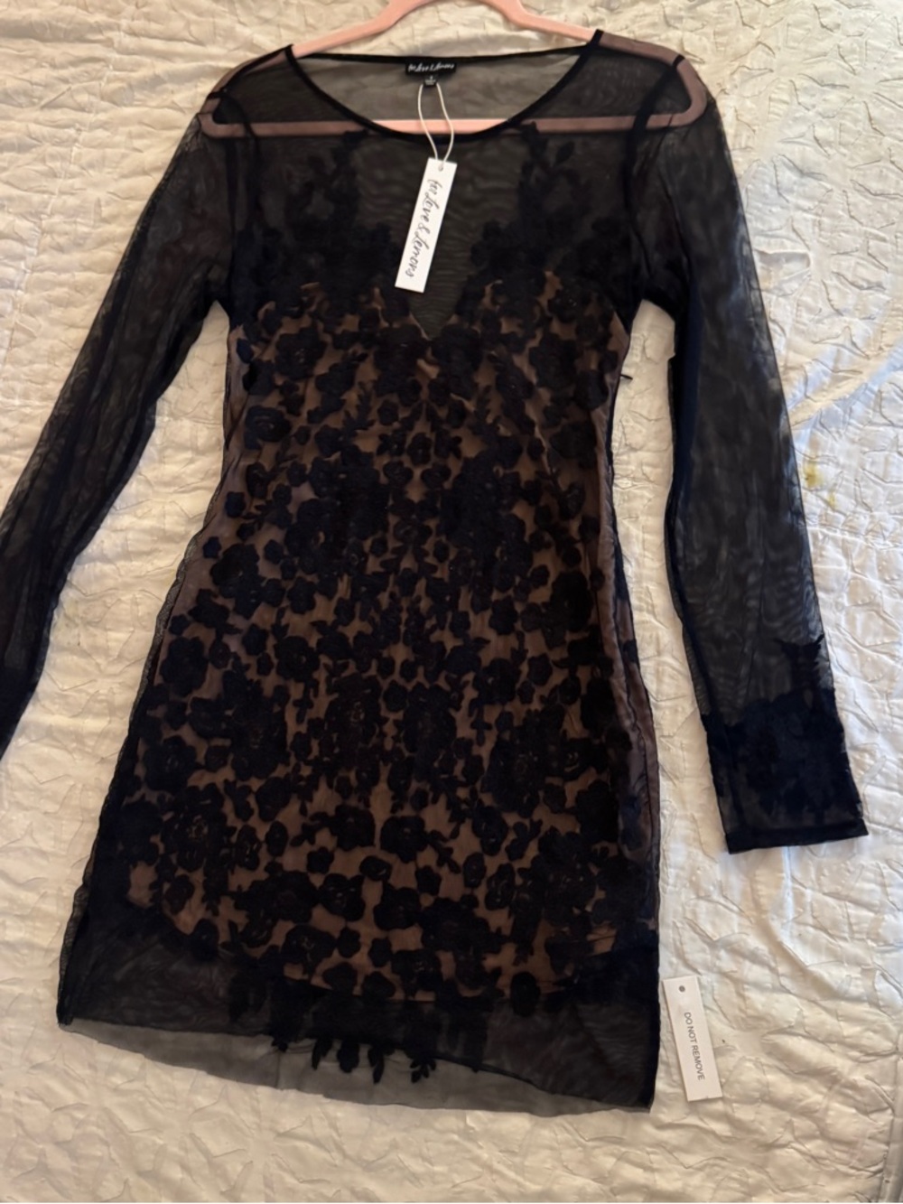 Small For Love & Lemons Black Lace Dress
